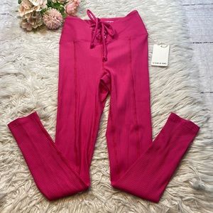 NWT Year of Ours Magenta Ribbed Football Leggings sz S